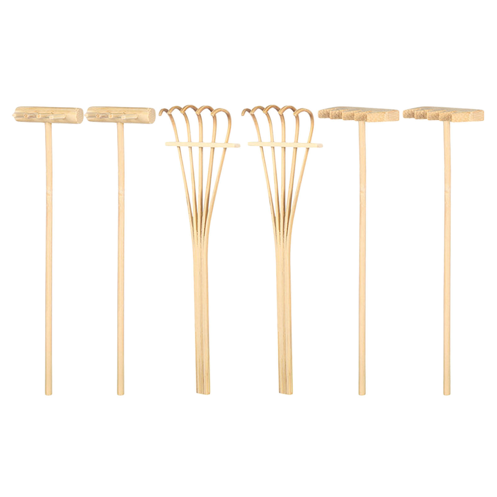 Gardening Tools Rake - 6Pcs 미니 모래 갈퀴 세트 대나무