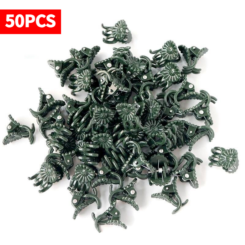 Gardening Tools Green - 50개입 5발톱 짙은 녹색 식물 클립