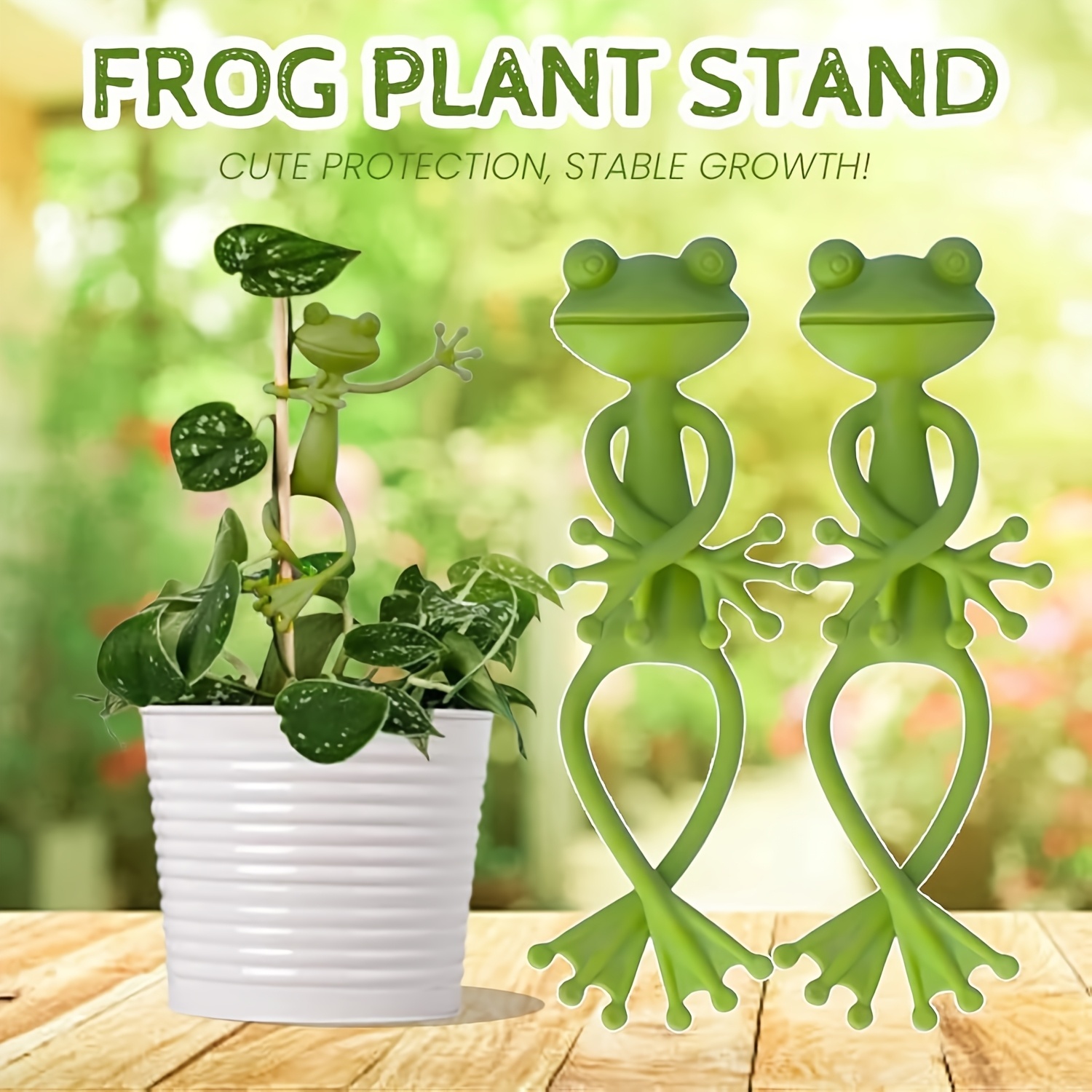 Gardening Tools Green - 창의적인 녹색 개구리 모양 식물 고정