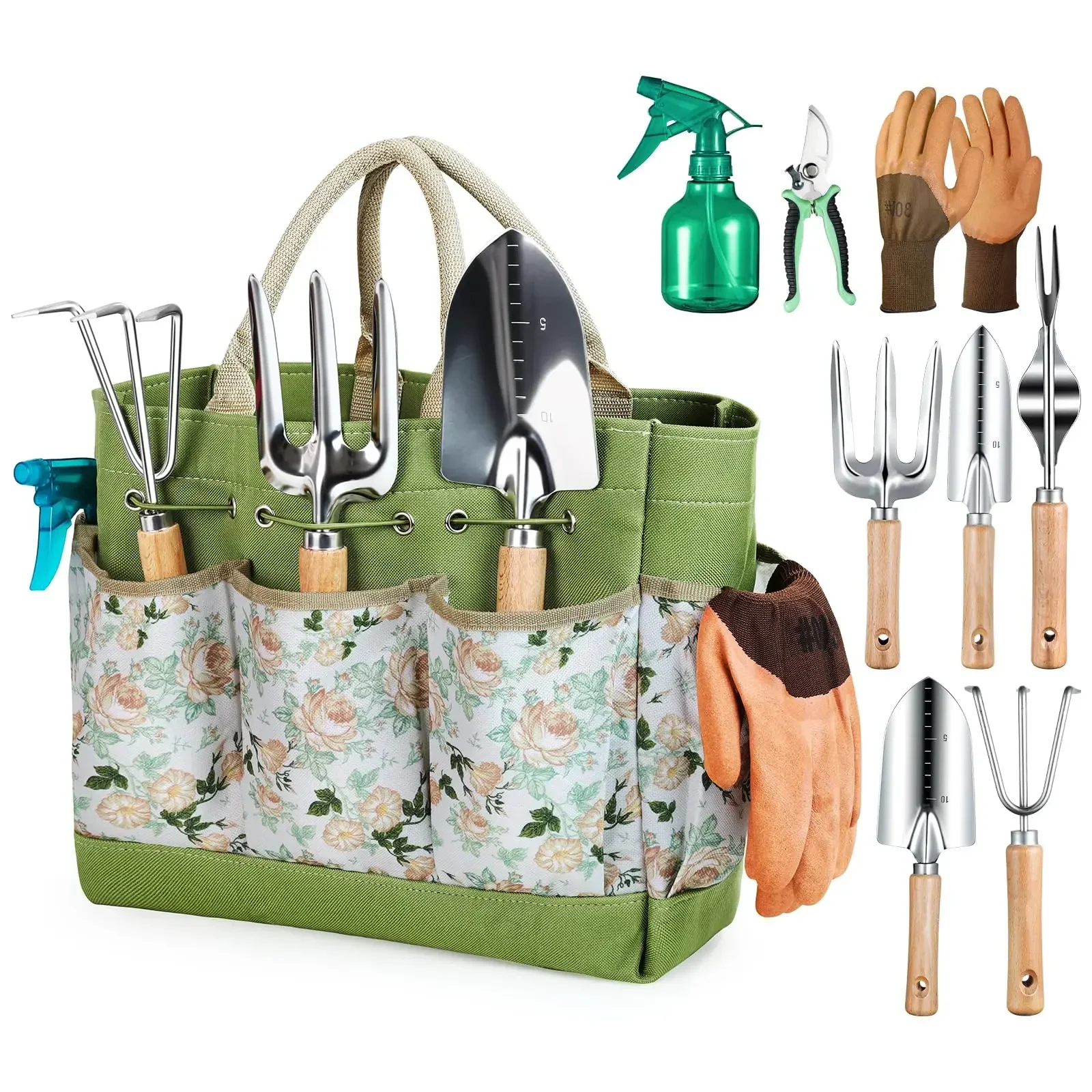 Gardening Tools For Women - 원예 도구 9피스 헤비 듀티 원예