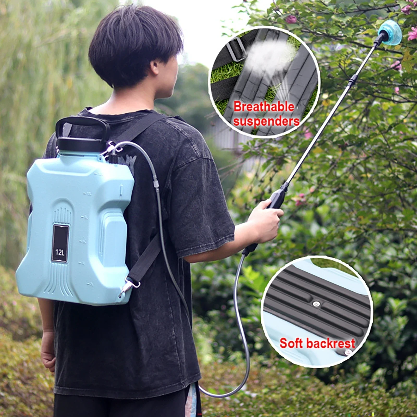 고품질 12L 전기 분무기 2500mAh 배터리 고압  - Gardening Tools High Quality 리뷰 및 가격