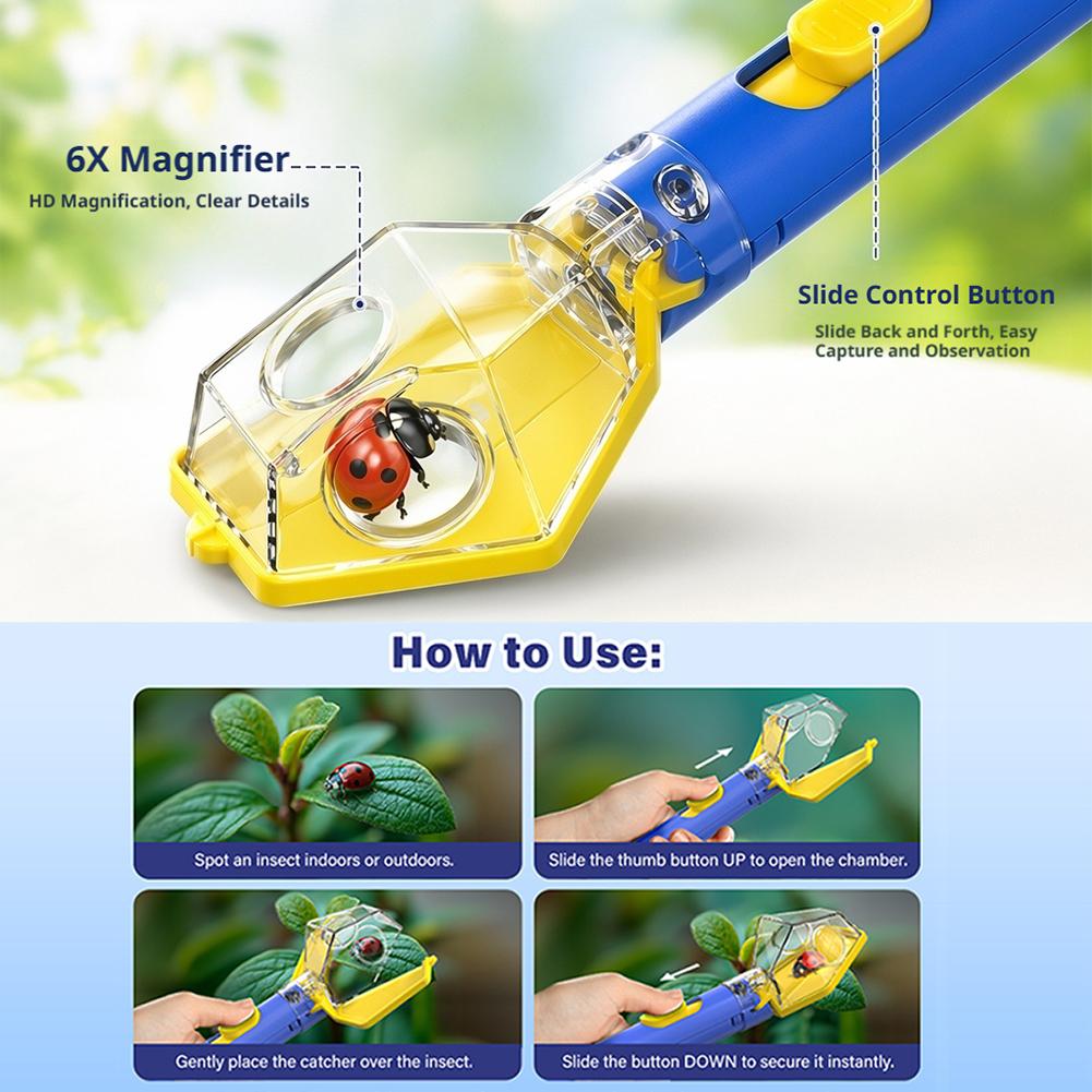 휴대용 곤충 채집기 뷰어 도구 6배율 돋보기 어린이 친 - Gardening Tools For 6 Year Old 리뷰 및 가격