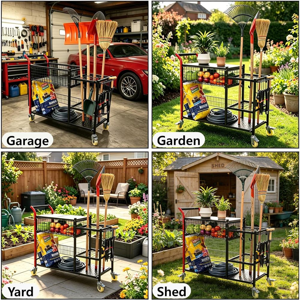 안레올리 3-in-1 정원 카트: 작업대, 수확 바구니 - Gardening Tools Rack 리뷰 및 가격