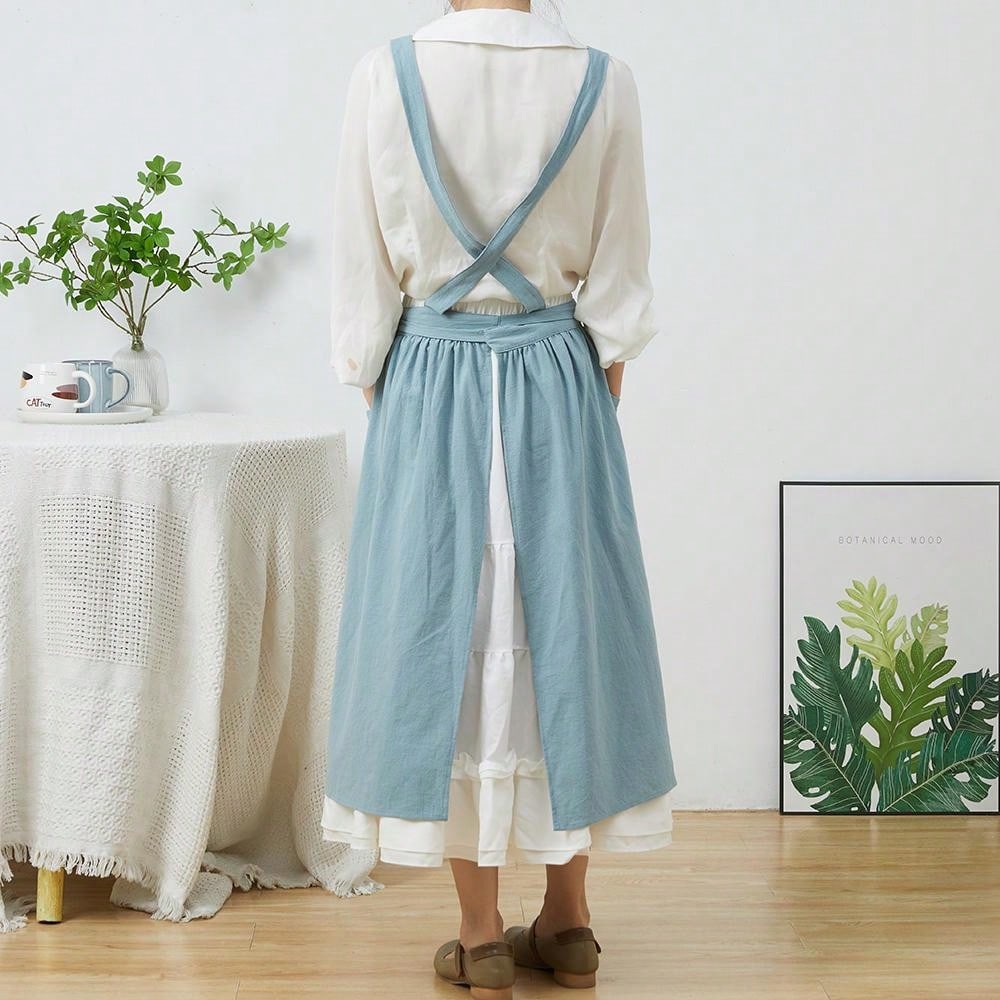 브리프 북유럽 윈드 플리츠 스커트, 코튼 린넨 앞치마, - Gardening Tools For Women 리뷰 및 가격
