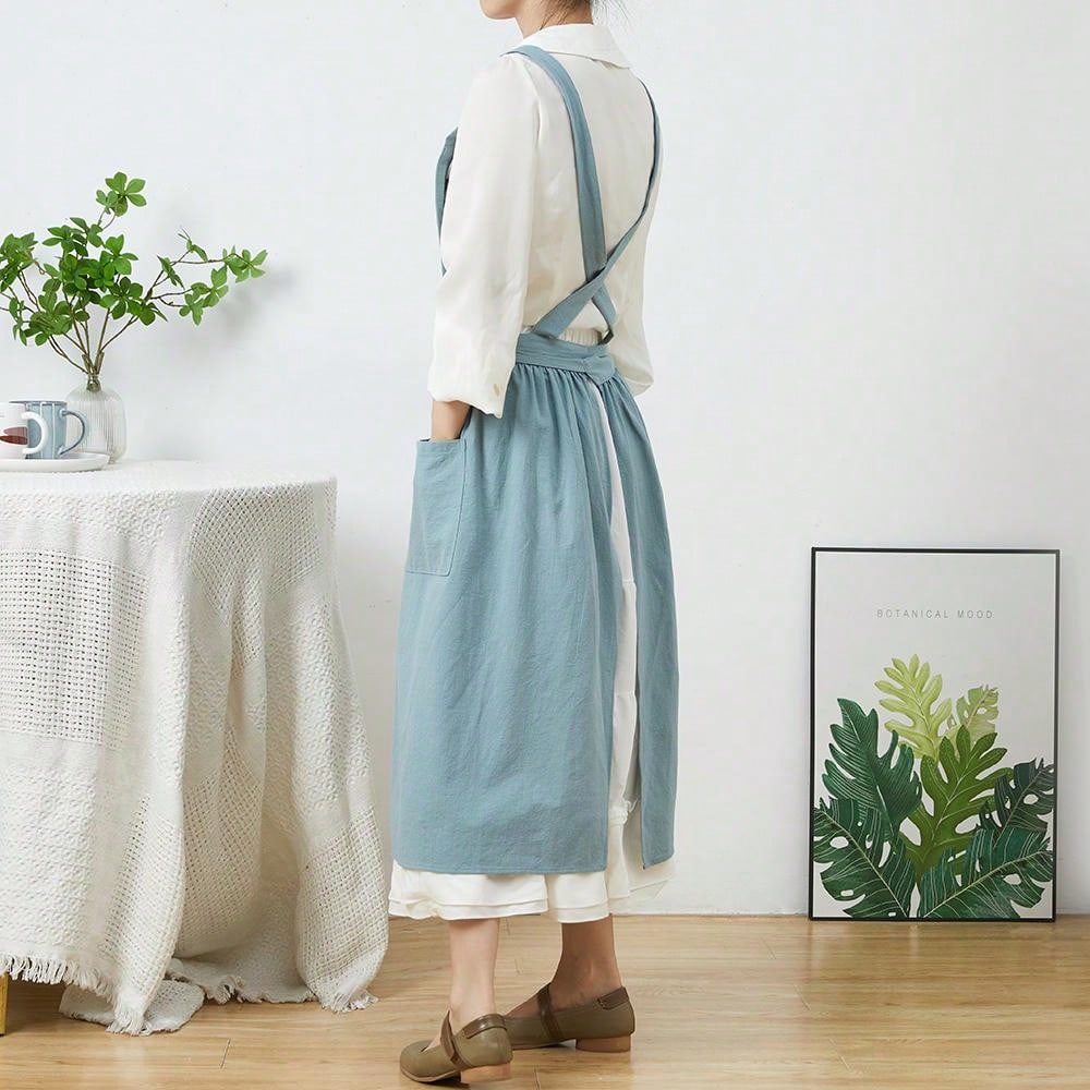 브리프 북유럽 윈드 플리츠 스커트, 코튼 린넨 앞치마, - Gardening Tools For Women 리뷰 및 가격