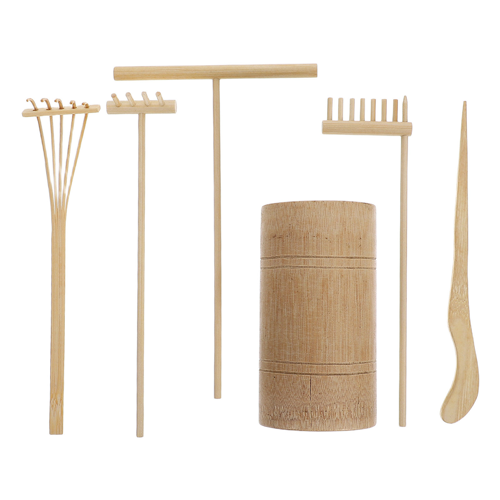 1세트 젠 샌드 가든 레이크 키트 대나무 미니 도구 책 - Gardening Tools Rake 리뷰 및 가격