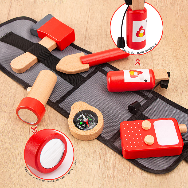 어린이 나무 모형 도구 소방관 허리 가방 세트 역할 놀 - Gardening Tools For 6 Year Old 리뷰 및 가격
