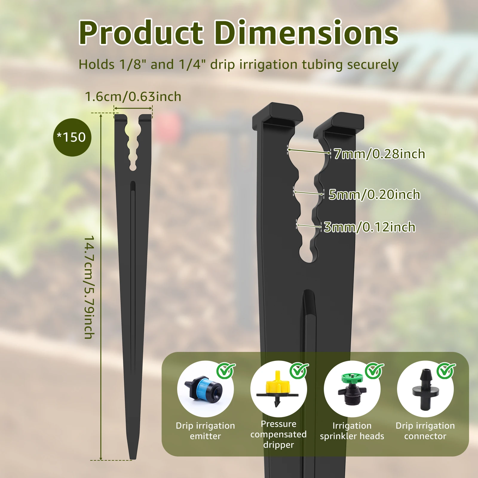 1/4 드립 관개용 스테이크 5.79인치 지지 앵커 페 - Gardening Tools Holder 리뷰 및 가격